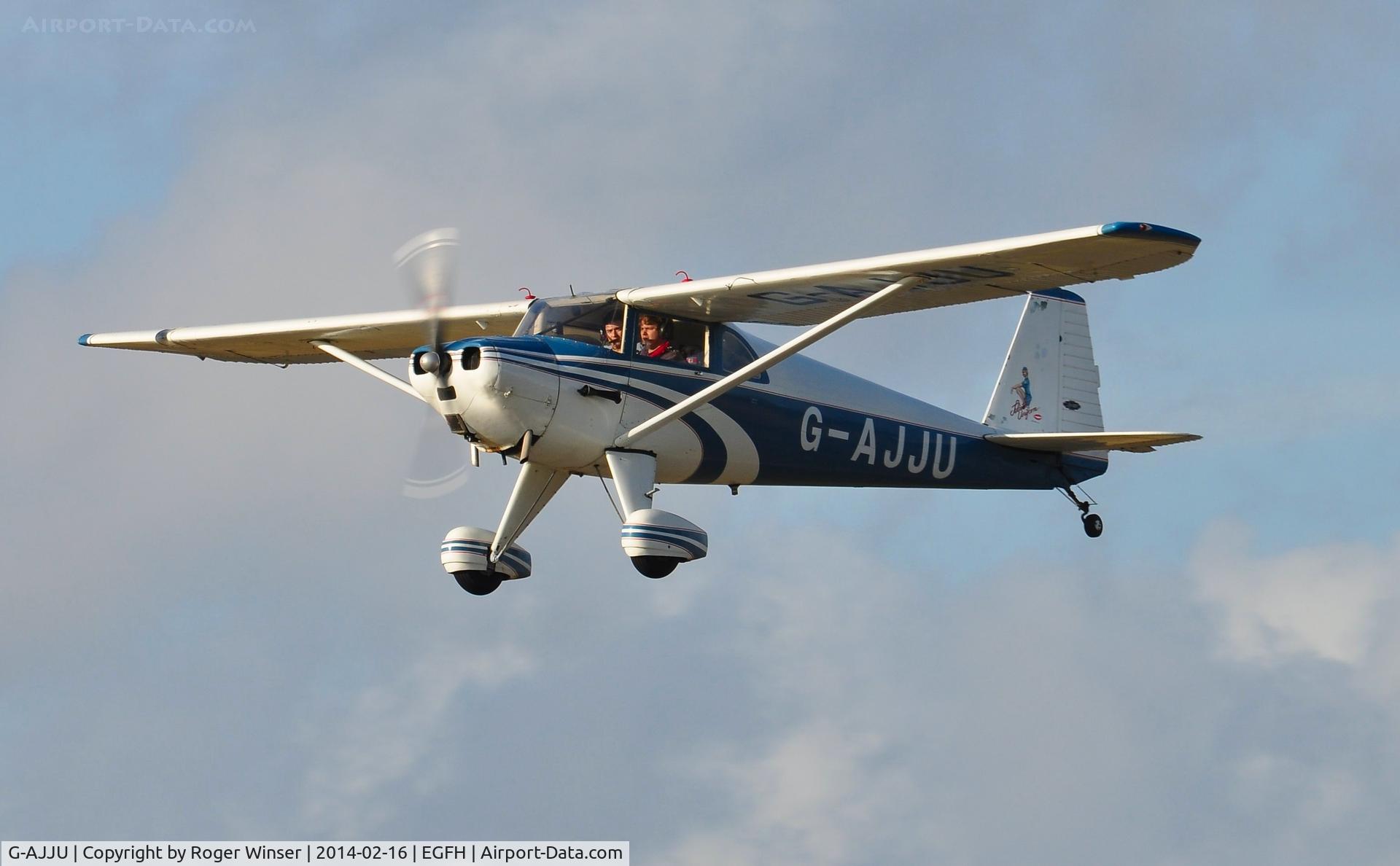 G-AJJU, 1946 Luscombe 8E Silvaire C/N 2295, Visiting Sylvaire Deluxe departing Runway 22.