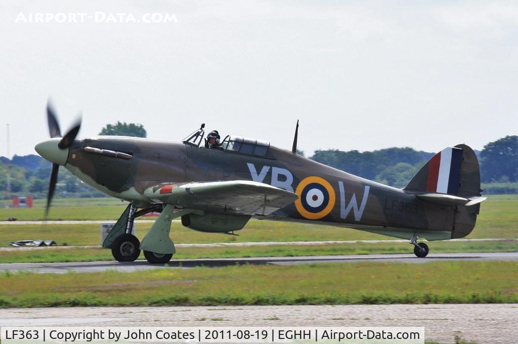 LF363, 1944 Hawker Hurricane IIC C/N 41H/469290, Taxiing on arrival