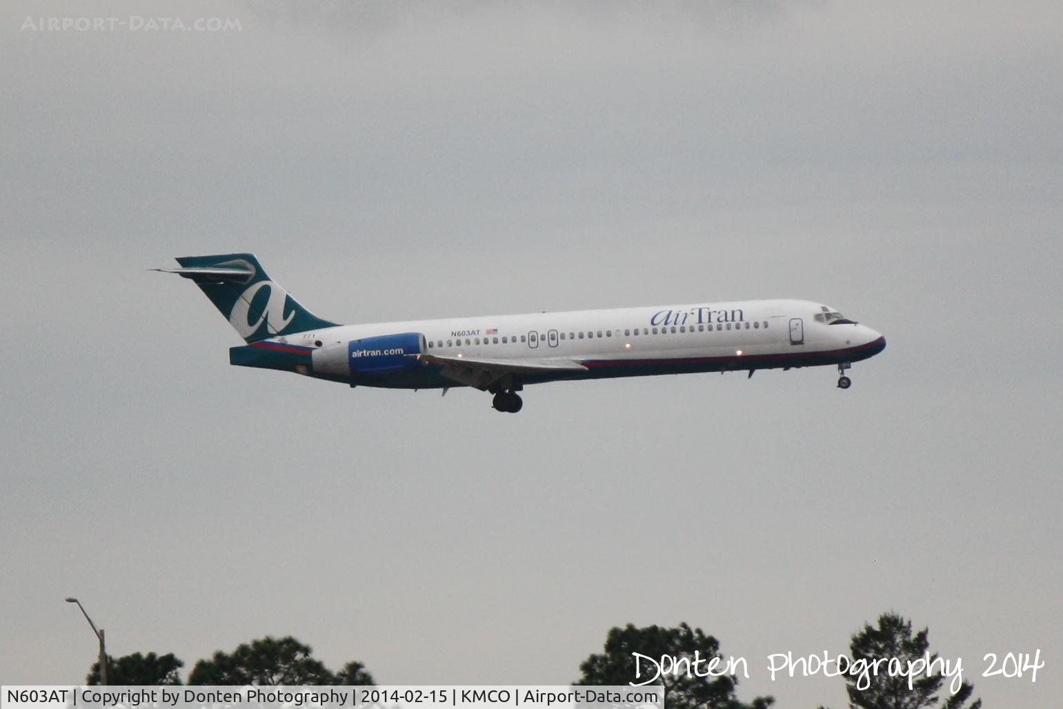 N603AT, 2001 Boeing 717-22A C/N 55127, AirTran Flight 543 (N603AT) arrives at Orlando International Airport following a flight from Akron-Canton Regional Airport