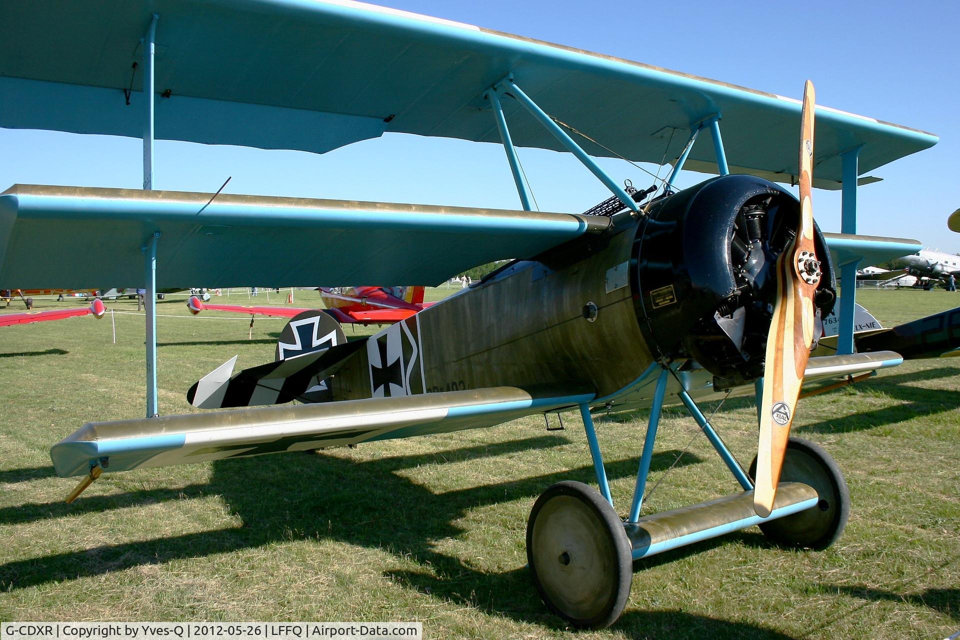 G-CDXR, 2006 Fokker Dr.1 Triplane Replica C/N PFA 238-14043, Fokker DR-1 Replica, La Ferté Alais Airfield (LFFQ) Air Show 2012
