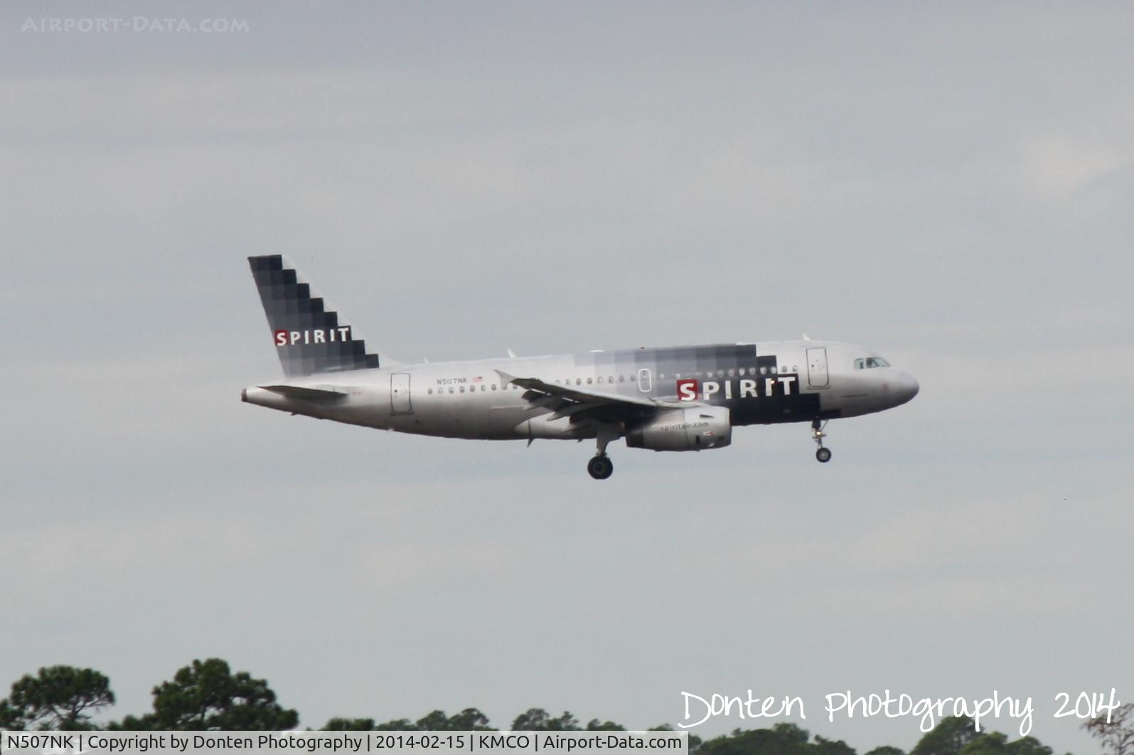 N507NK, 2005 Airbus A319-132 C/N 2560, Spirit Flight 801 (N507NK) arrives at Orlando International Airport following a flight from Detroit Metro Airport