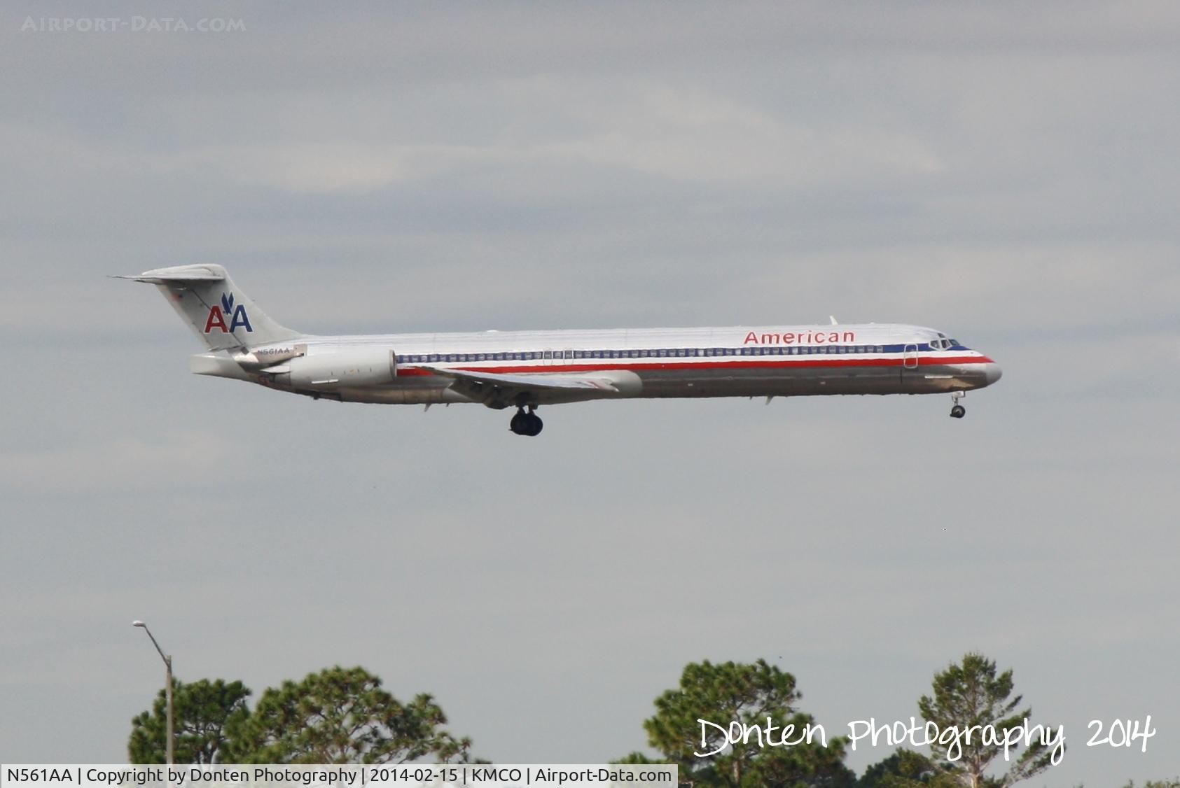 N561AA, 1991 McDonnell Douglas MD-82 (DC-9-82) C/N 53091, American Flight 1692 (N561AA) arrives at Orlando International Airport following a flight from Chicago-O'Hare International Airport