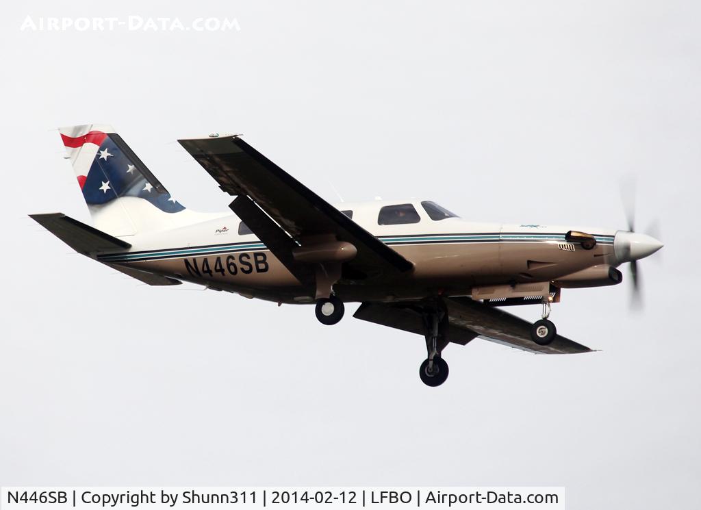 N446SB, 1998 Piper PA-46-350P Malibu Mirage C/N 4636144, Landing rwy 14R