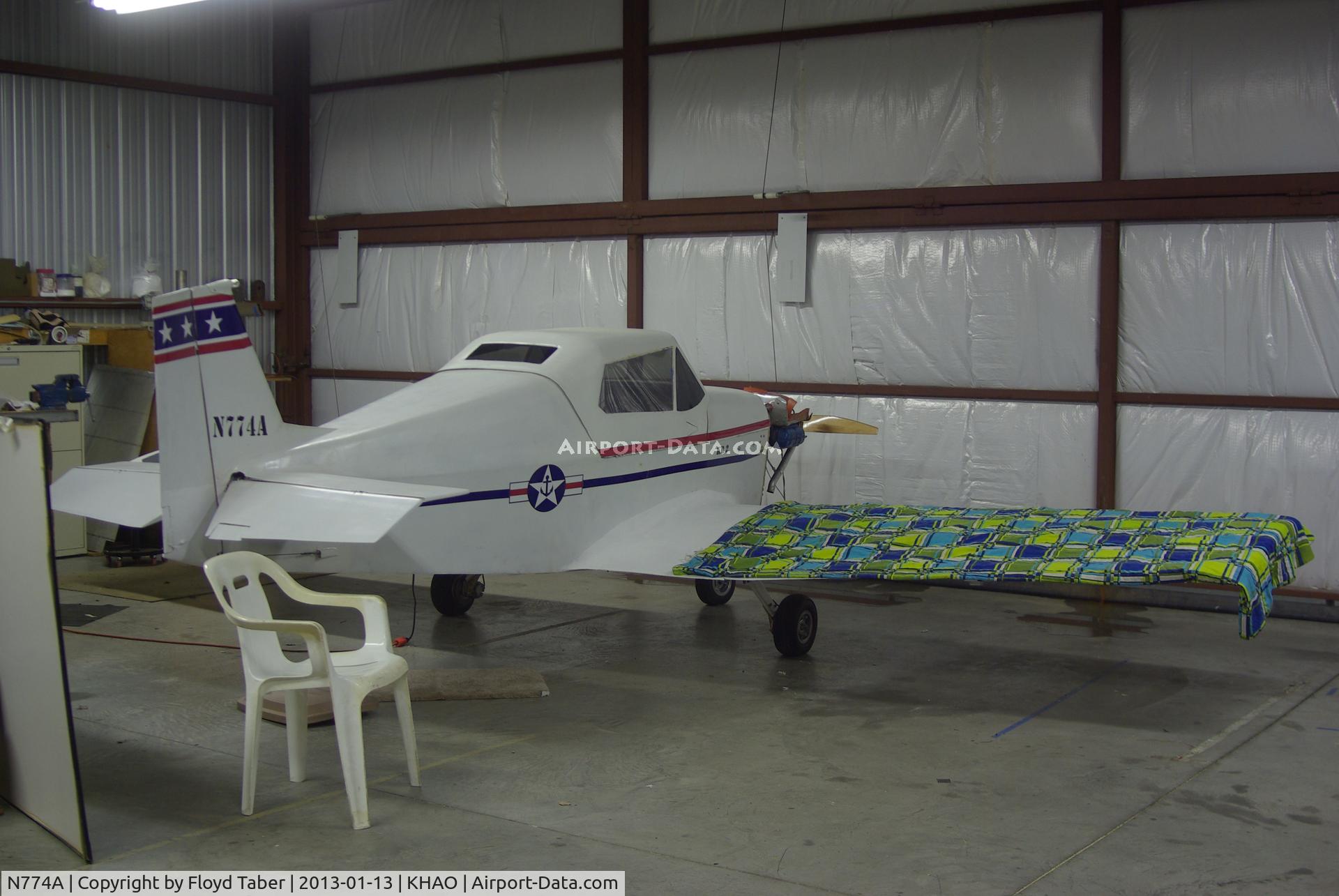 N774A, Rand Robinson KR-2 C/N 130, Sitting in the EAA Chapter Hangar
