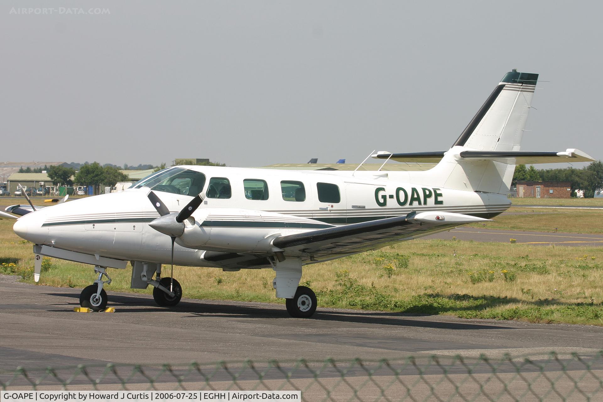 G-OAPE, 1983 Cessna T303 Crusader C/N T303-00245, on the BHL apron.