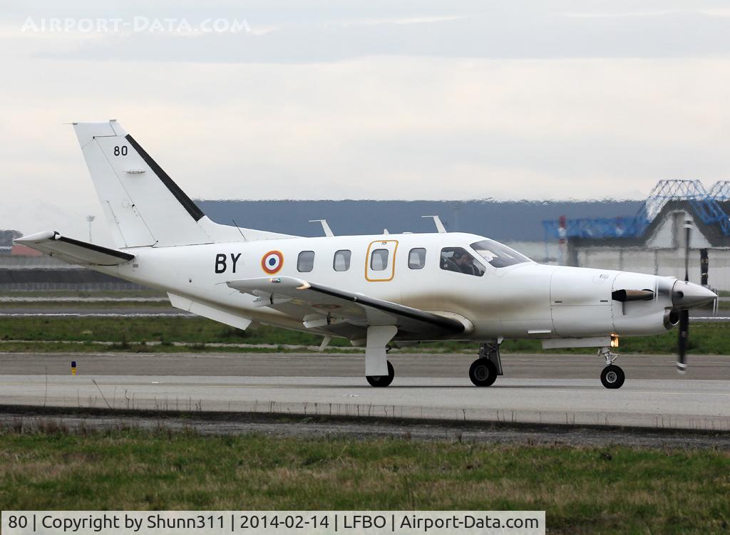 80, Socata TBM-700A C/N 80, Taxiing holding point rwy 14L for departure... Used now by French Air Force and coded as 'BY'