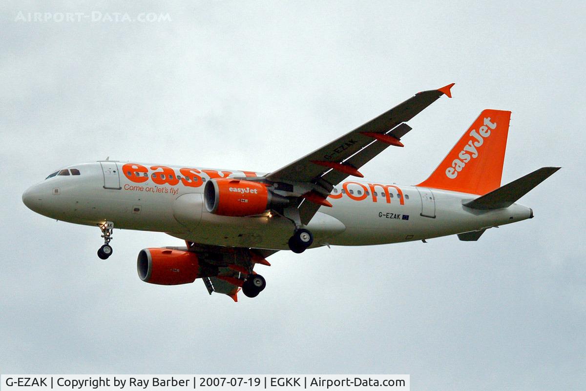 G-EZAK, 2006 Airbus A319-111 C/N 2744, Airbus A319-111 [2744] (EasyJet) Gatwick~G 19/07/2007