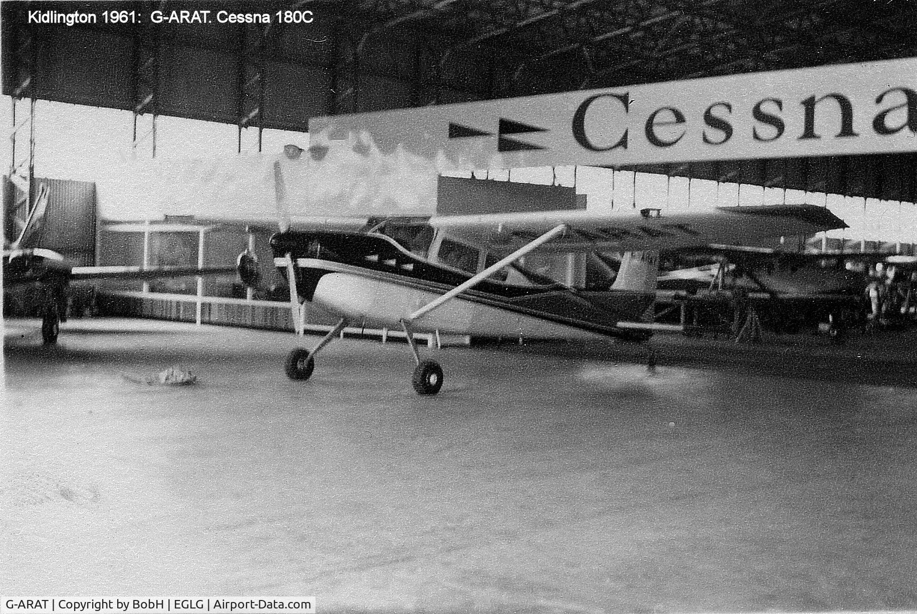G-ARAT, 1960 Cessna 180C C/N 50827, G-ARAT at Panshanger in April 1961. The airfield is incorrectly named in the picture.