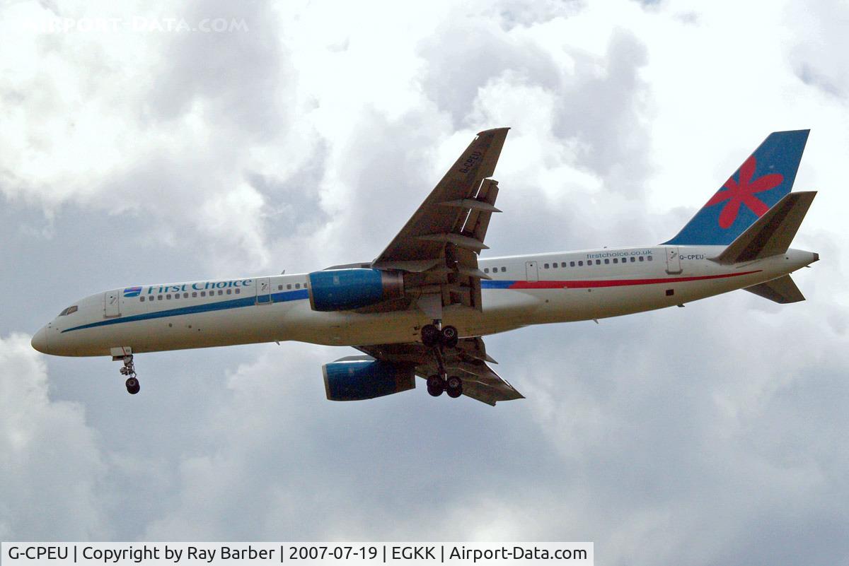 G-CPEU, 1999 Boeing 757-236 C/N 29941, Boeing 757-236 [29941] (First Choice Airways) Gatwick~G 19/07/2007