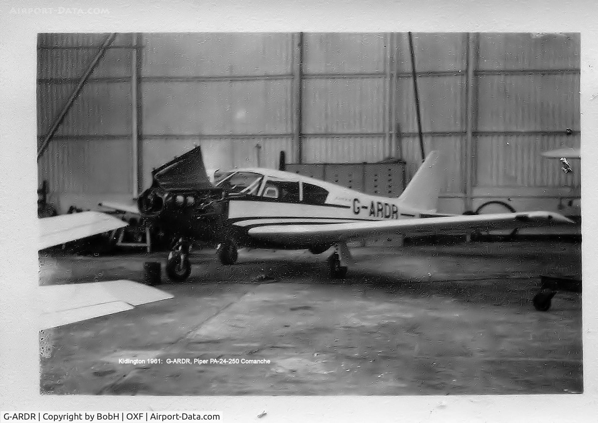 G-ARDR, Piper PA-24-250 Comanche C/N 24-1053, G-ARDR at Kidlington in 1961.
