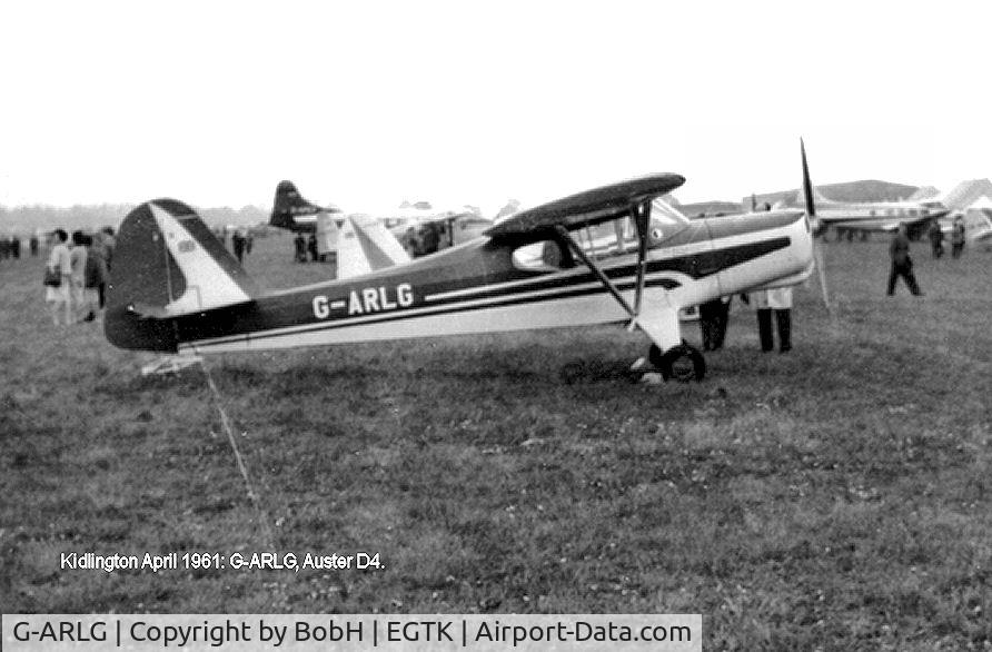 G-ARLG, 1961 Auster D4-108 C/N 3606, G-ARLG Seen here at Kidlington April 1961.