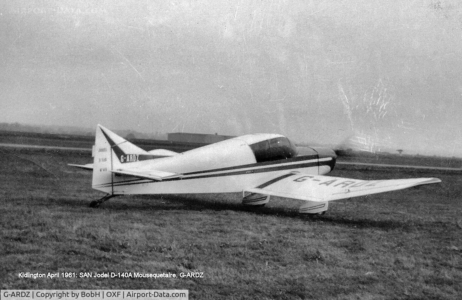 G-ARDZ, 1961 SAN Jodel D-140A Mousequetaire C/N 49, G-ARDZ Seen at Kidlington April 1961.