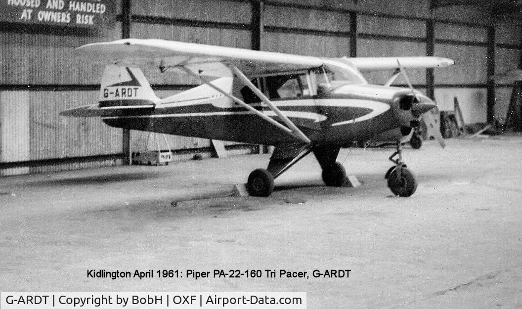 G-ARDT, 1958 Piper PA-22-160 Tri Pacer C/N 22-6210, G-ARDT at Kidlington, April 1961.