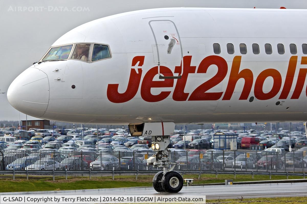 G-LSAD, 1989 Boeing 757-236 C/N 24397, 1989 Boeing 757-236, c/n: 24397 of Jet2 taxies for airtesting at Luton