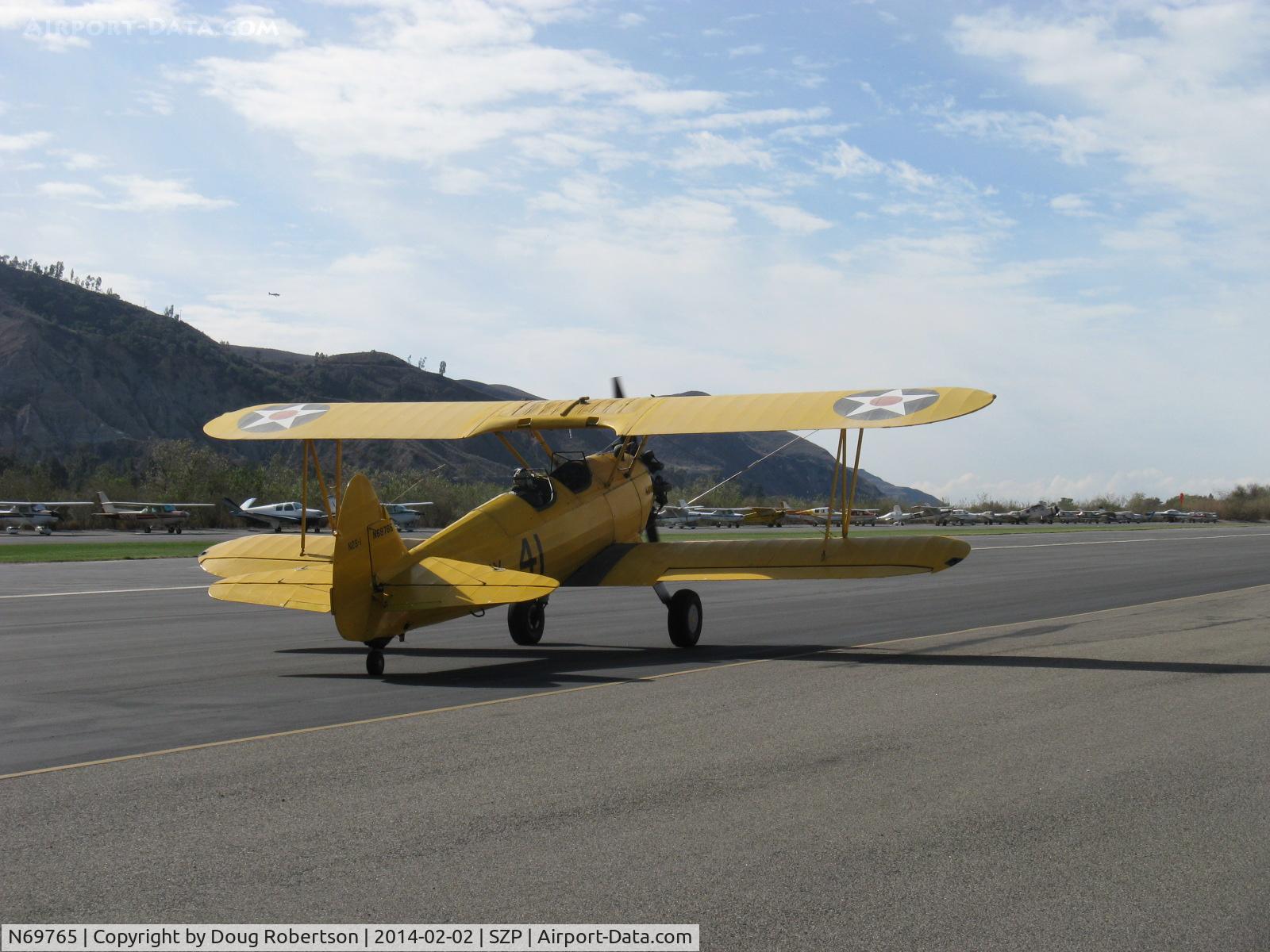 N69765, 1941 Boeing A75N1 (PT17) C/N 75-1044, 1941 Boeing Stearman A75N1 as Navy N2S-1, Continental W670-5 220 Hp, taxi back