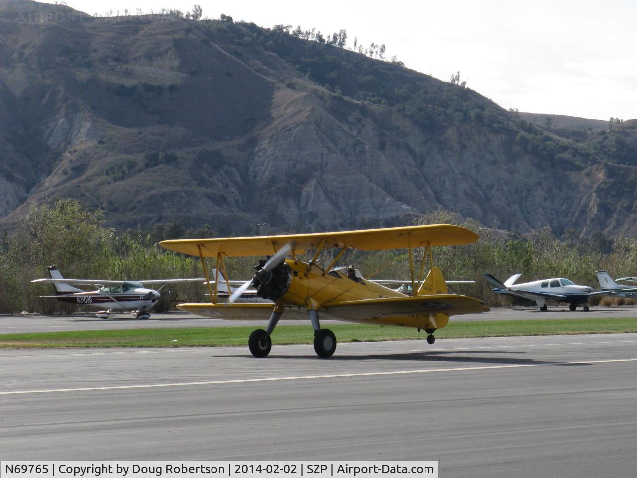 N69765, 1941 Boeing A75N1 (PT17) C/N 75-1044, 1941 Boeing Stearman A75N1 as Navy N2S-1, Continental W670-5 220 Hp, landing Rwy 04