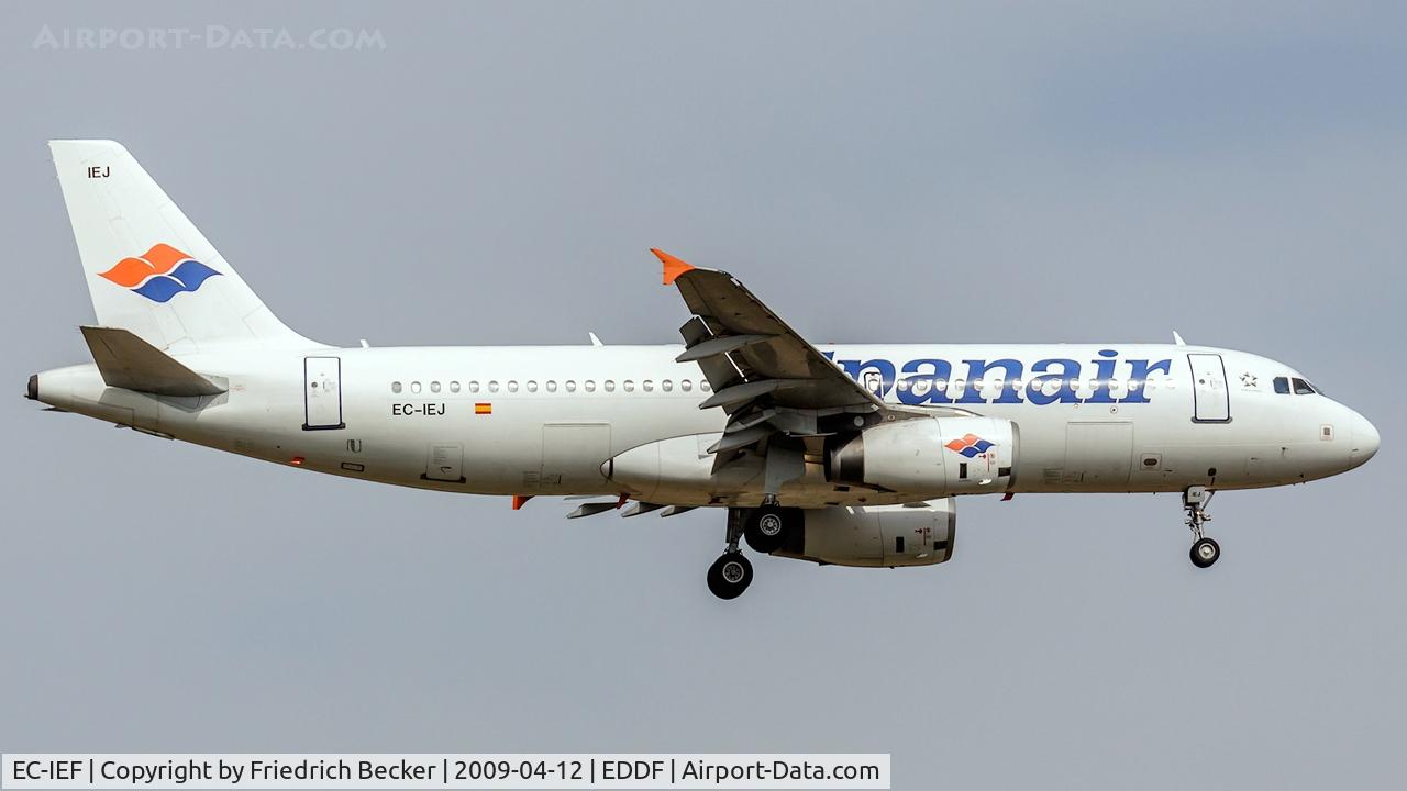 EC-IEF, 2001 Airbus A320-214 C/N 1655, on final at Frankfurt
