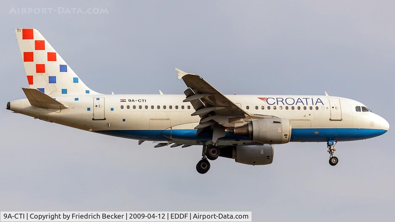 9A-CTI, 1999 Airbus A319-112 C/N 1029, on final at Frankfurt