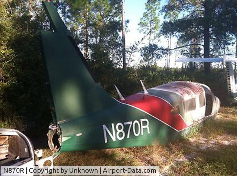 N870R, 1974 Piper PA-34-200 C/N 34-7450190, Found Aircraft fuselage in backyard of house 6 miles from Bunnel, Florida