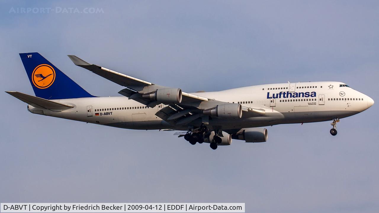 D-ABVT, 1997 Boeing 747-430 C/N 28287, on final at Frankfurt