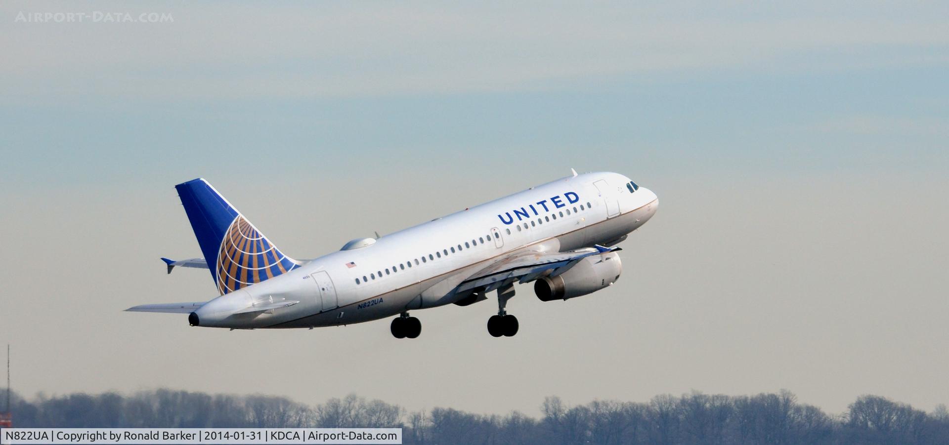 N822UA, 1998 Airbus A319-131 C/N 948, Departure National