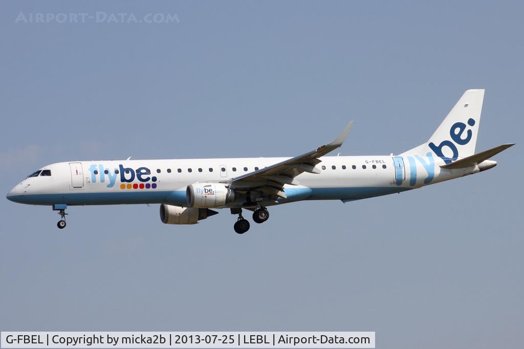 G-FBEL, 2008 Embraer 195LR (ERJ-190-200LR) C/N 19000184, Landing
