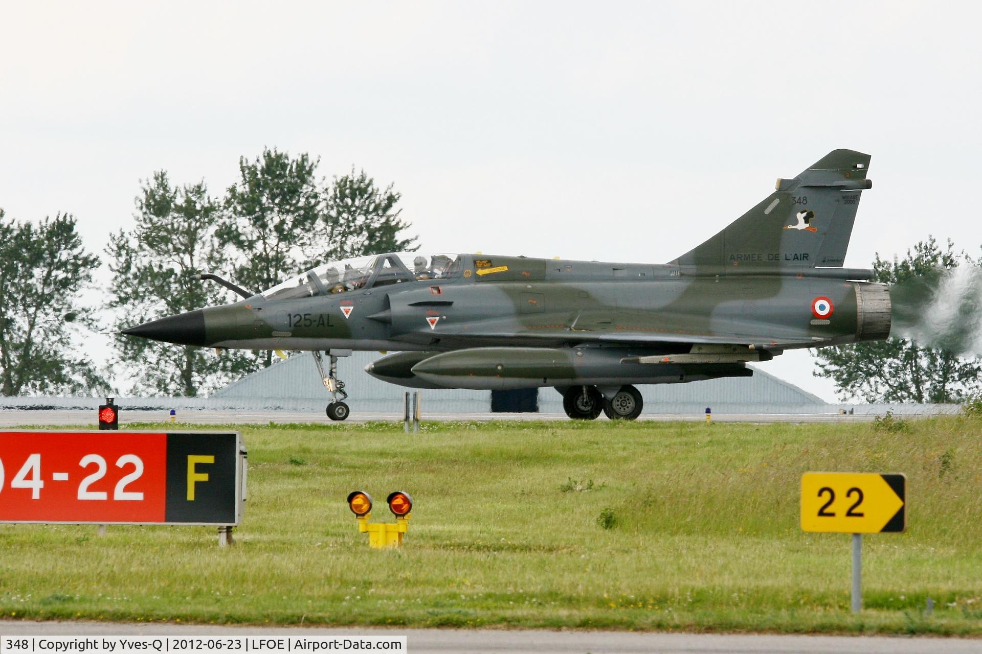 348, Dassault Mirage 2000N C/N 302, French Air Force Dassault Mirage 2000N, Taxiing after landing Rwy 22,  Evreux-Fauville Air Base 105(LFOE) open day 2012