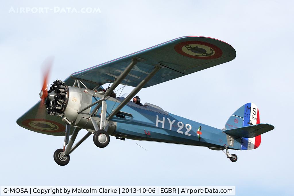 G-MOSA, 1952 Morane-Saulnier MS.317 C/N 351, Morane-Saulnier MS.317 at The Real Aeroplane Club's Pre-Hibernation Fly-In, Breighton Airfield, October 2013.