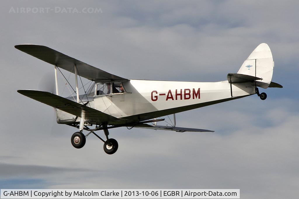 G-AHBM, 1935 De Havilland DH.87B Hornet Moth C/N 8126, De Havilland DH-87B Hornet Moth at The Real Aeroplane Club's Pre-Hibernation Fly-In, Breighton Airfield, October 2013.
