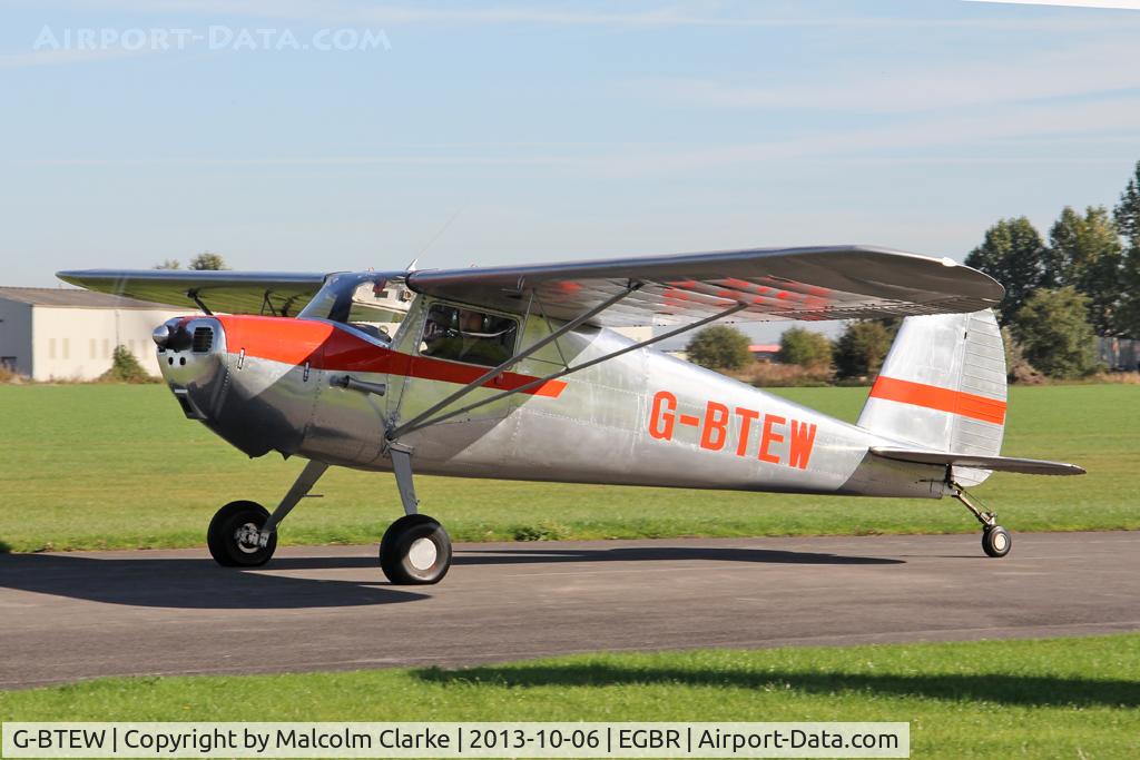 G-BTEW, 1946 Cessna 120 C/N 10238, Cessna 120 at The Real Aeroplane Club's Pre-Hibernation Fly-In, Breighton Airfield, October 2013.