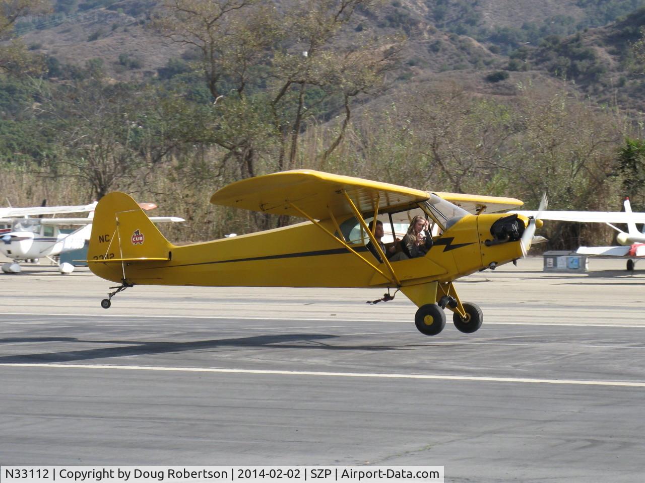 N33112, 1940 Piper J3C-65 Cub Cub C/N 5830, 1940 Piper J3C-65 CUB, Continental C90 90 Hp upgrade, landing Rwy 22
