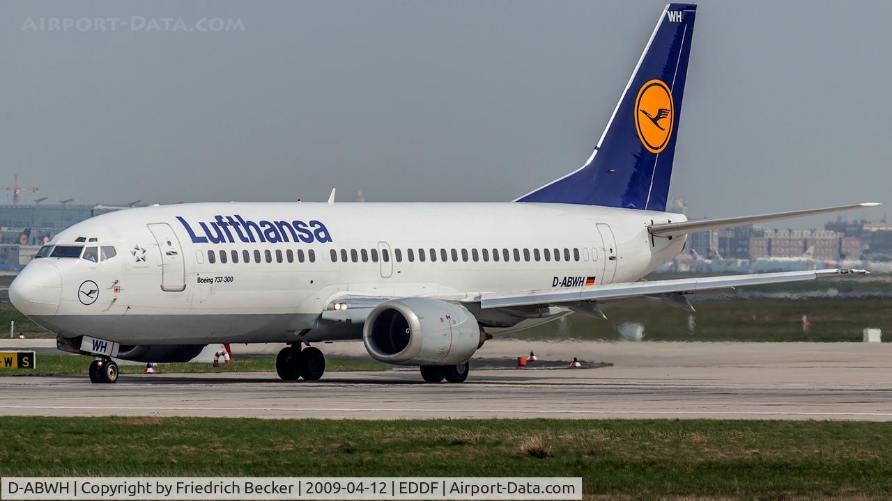 D-ABWH, 1989 Boeing 737-330 C/N 24284, line up for departure