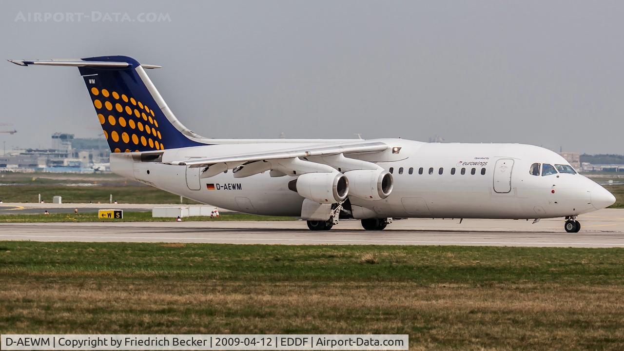 D-AEWM, 1989 British Aerospace BAe.146-300 C/N E3125, departure via RW18W