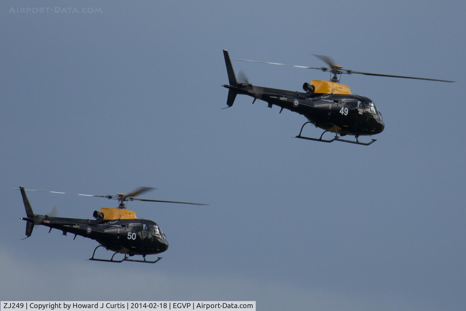 ZJ249, 1997 Eurocopter AS-350BB Squirrel HT2 Ecureuil C/N 3040, Departing with 670 Sqn Squirrel ZJ250