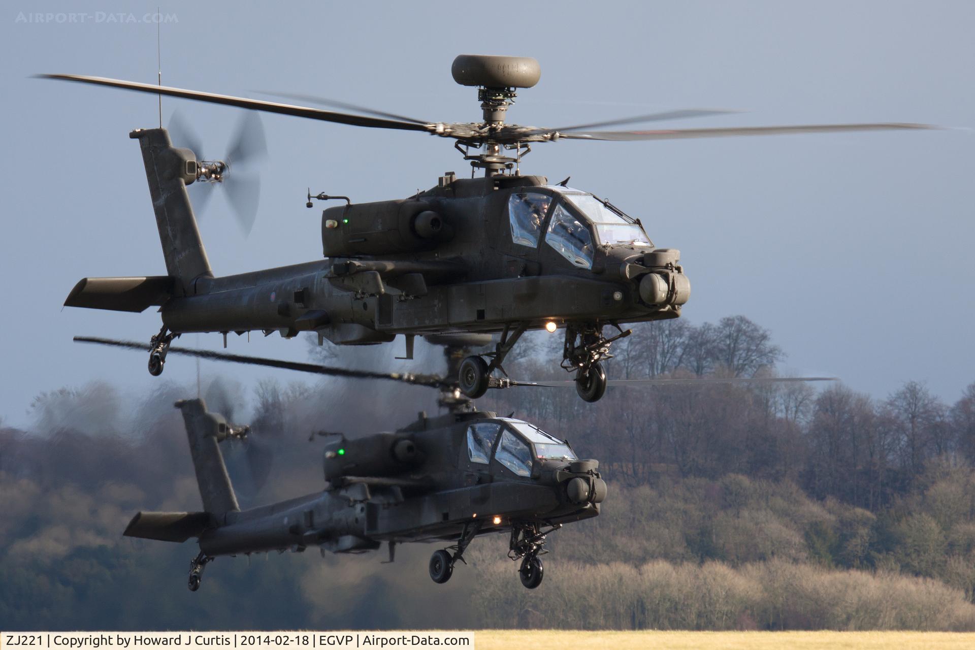 ZJ221, Westland Apache AH.1 C/N DU055/WAH055, Departing with another Wattisham-based machine, ZJ180.
