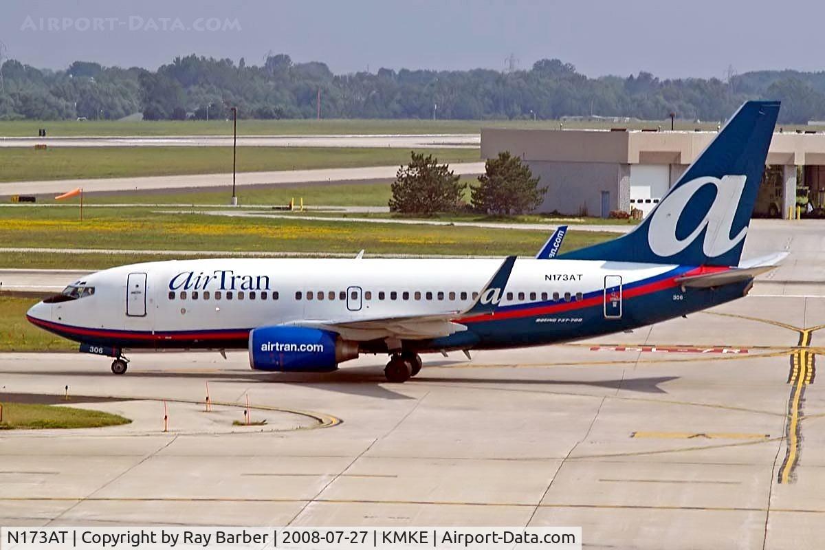 N173AT, 2004 Boeing 737-76N C/N 32661, Boeing 737-76N [32661] (AirTran Airways) Milwaukee~N 27/07/2008