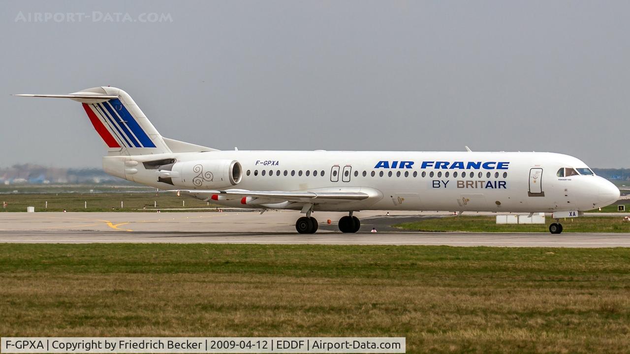 F-GPXA, 1995 Fokker 100 (F-28-0100) C/N 11487, departure via RW18W