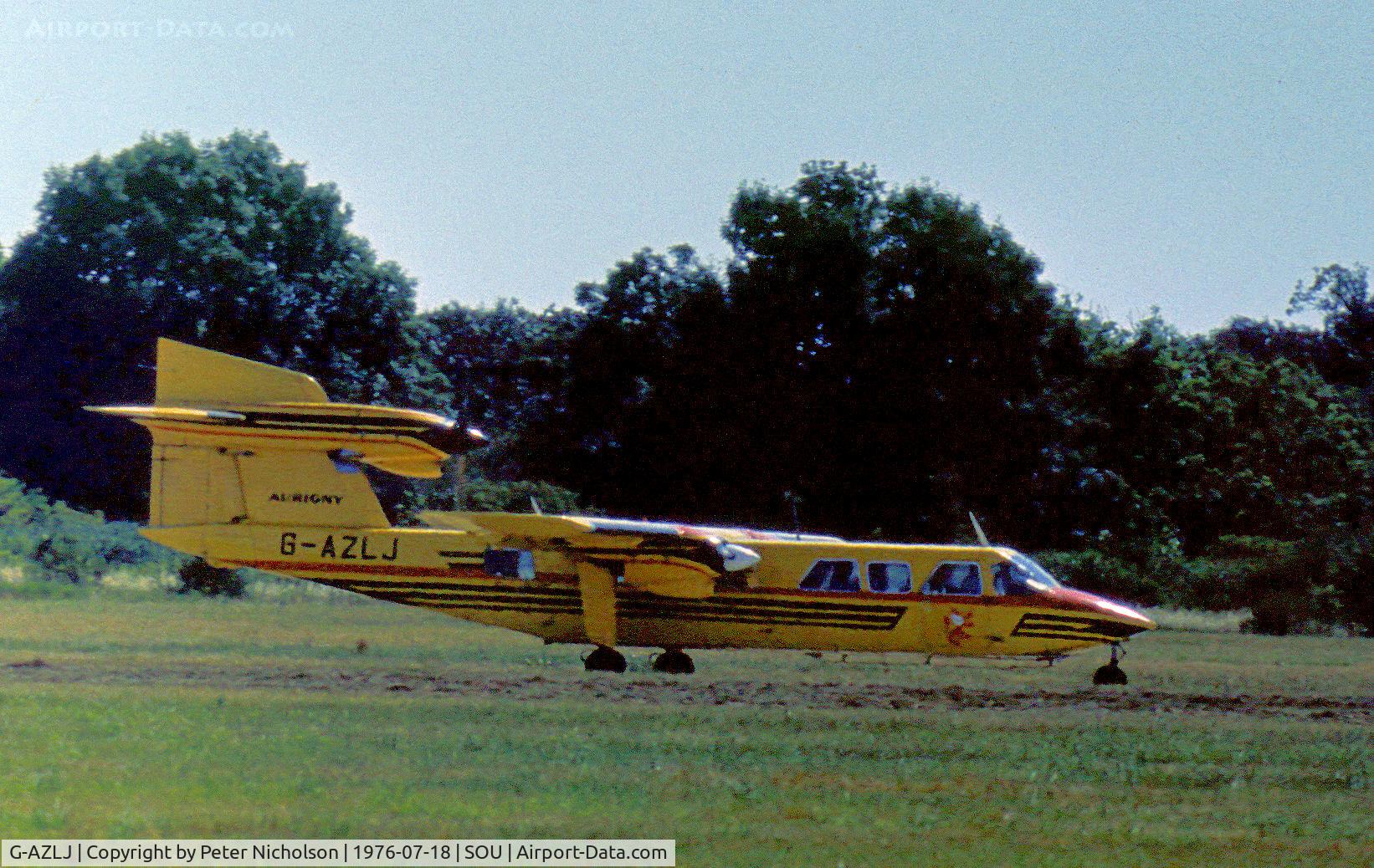 G-AZLJ, 1972 Britten-Norman BN-2A Mk.III-2 Trislander C/N 319, Aurigny Air Services Trislander operating from Eastleigh, as Southampton Airport was then known, in the Summer of 1976.