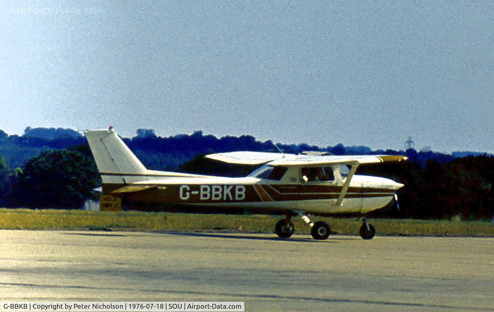 G-BBKB, 1973 Reims F150L C/N 1030, Reims F.150L as seen at Eastleigh, as Southampton Airport was then known, in the Summer of 1976.