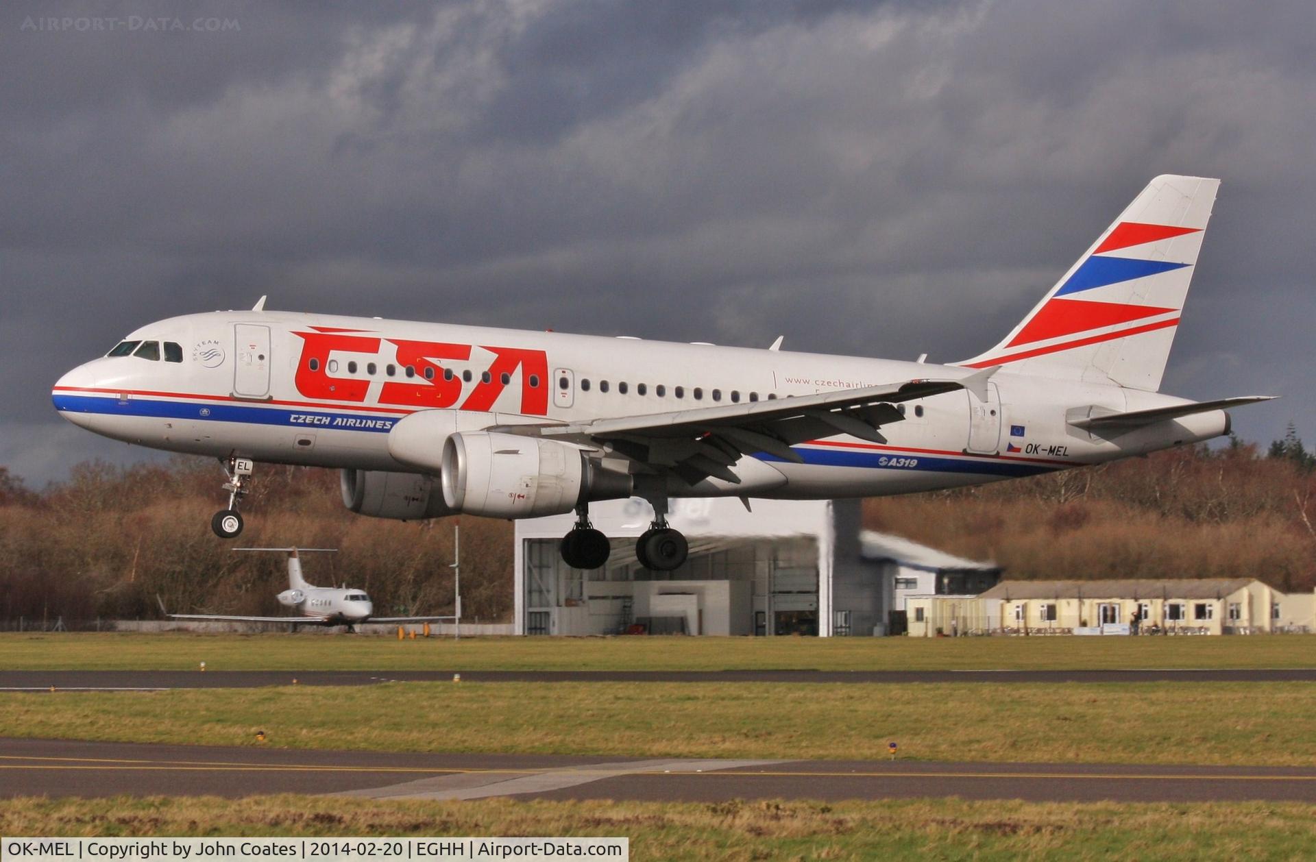 OK-MEL, 2007 Airbus A319-112 C/N 3094, Arriving for repaint