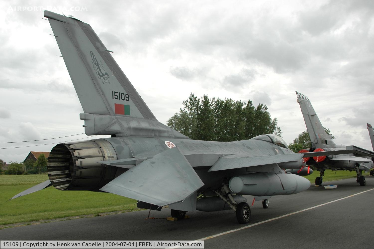 15109, Lockheed F-16A Fighting Falcon C/N AA-09, Portuguese Air Force F-16A of Esquadra 201 at Koksijde Air Base, Belgium.