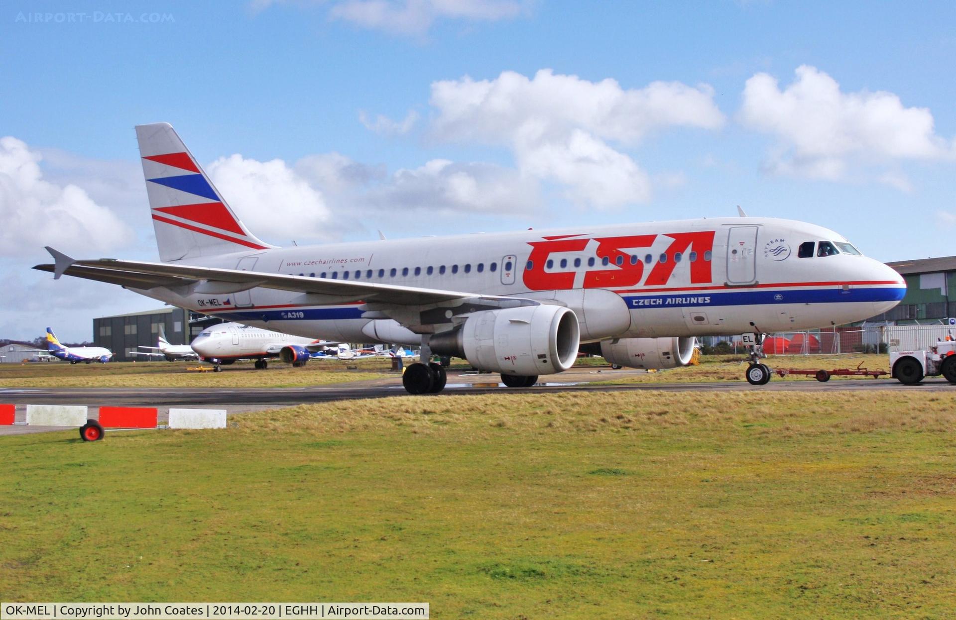 OK-MEL, 2007 Airbus A319-112 C/N 3094, Arriving at paintshop for respray to latest livery