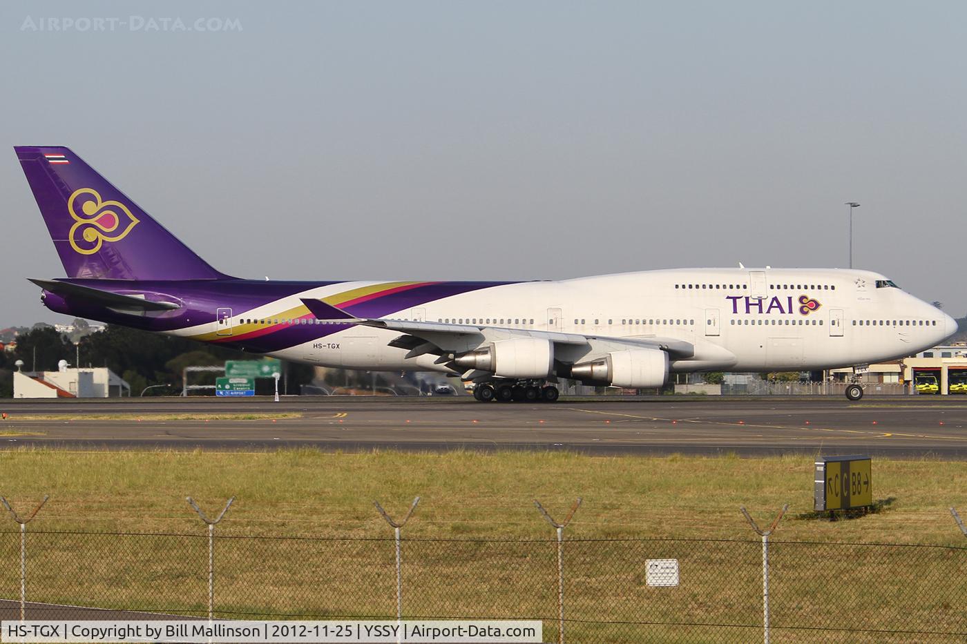HS-TGX, 1997 Boeing 747-4D7 C/N 27725, taxi from 34L