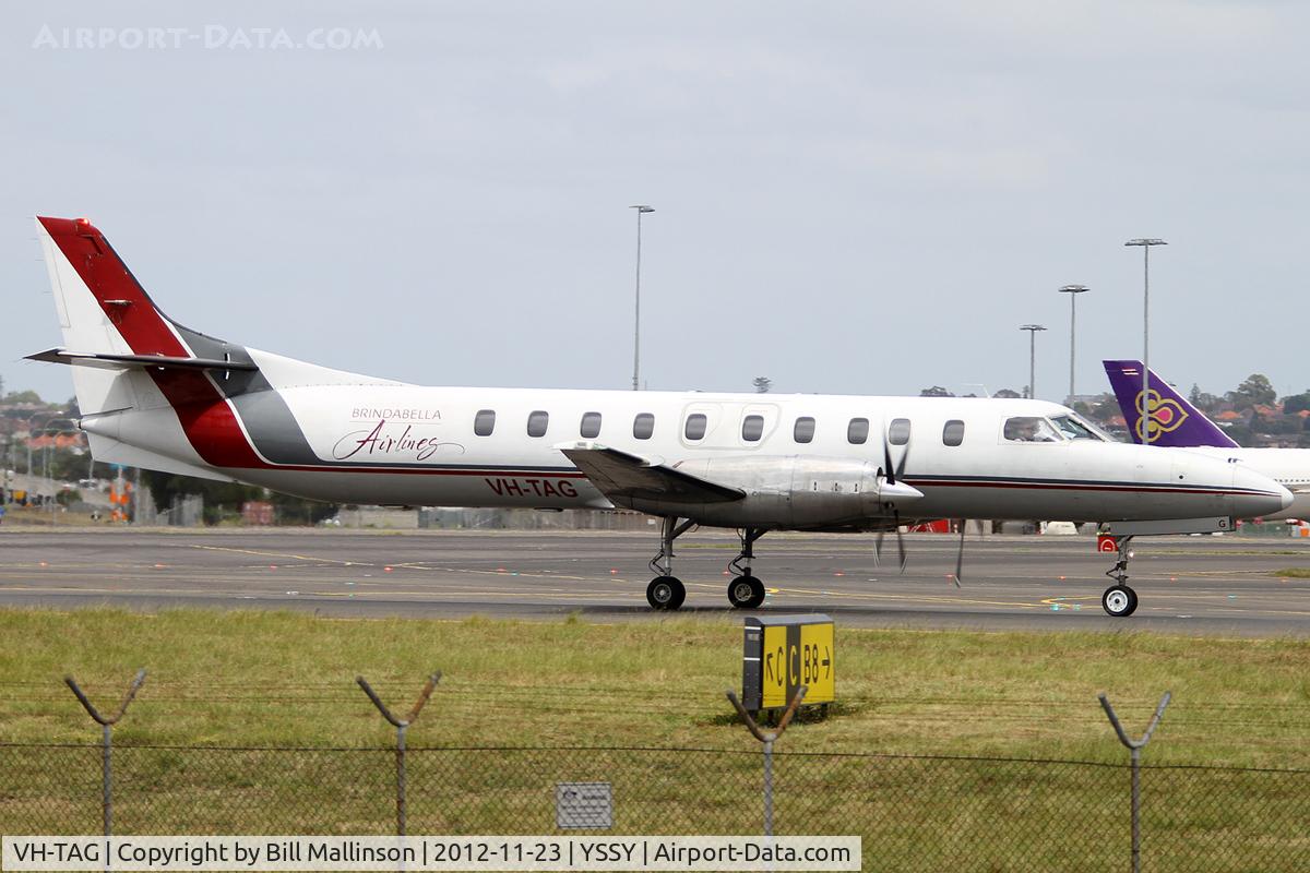 VH-TAG, 1988 Fairchild SA-227AC Metro III C/N AC-705, taxi from 34R