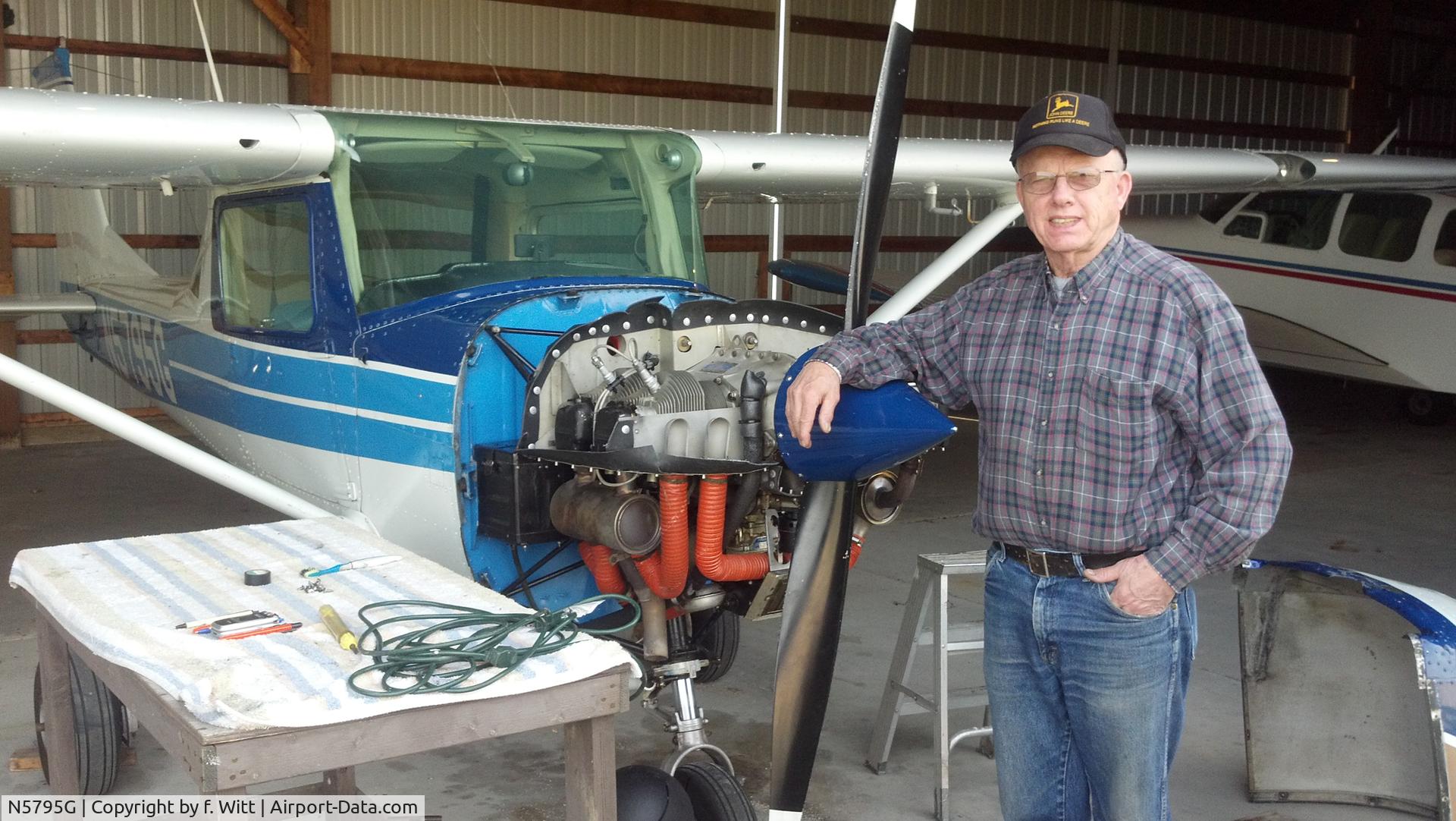 N5795G, 1969 Cessna 150K C/N 15071295, Hangar @ Fremont, MI Airport