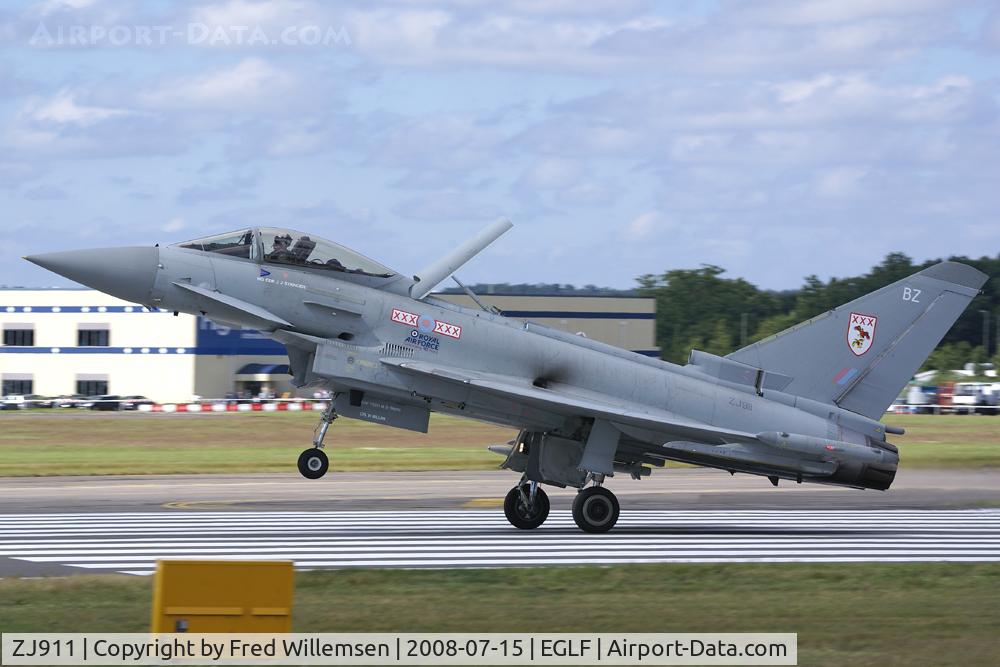 ZJ911, 2005 Eurofighter EF-2000 Typhoon F2 C/N 0041/BS002, 29 squadron a/c