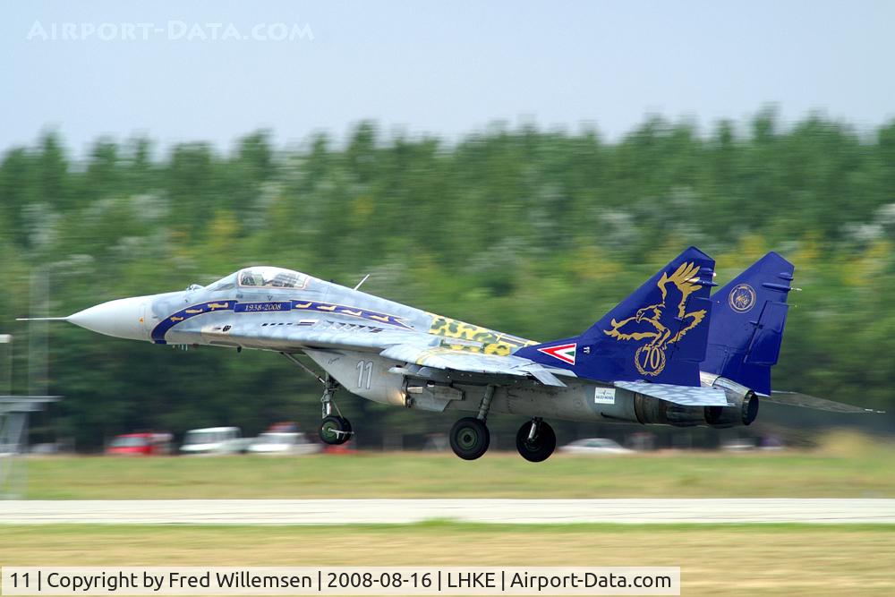 11, Mikoyan-Gurevich MiG-29B C/N 2960535161/4604, Anniversary color scheme on this Fulcrum