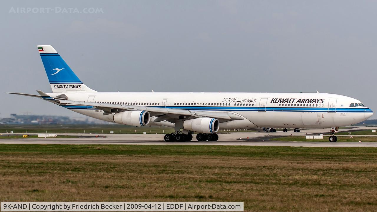 9K-AND, 1995 Airbus A340-313 C/N 104, departure via RW18W