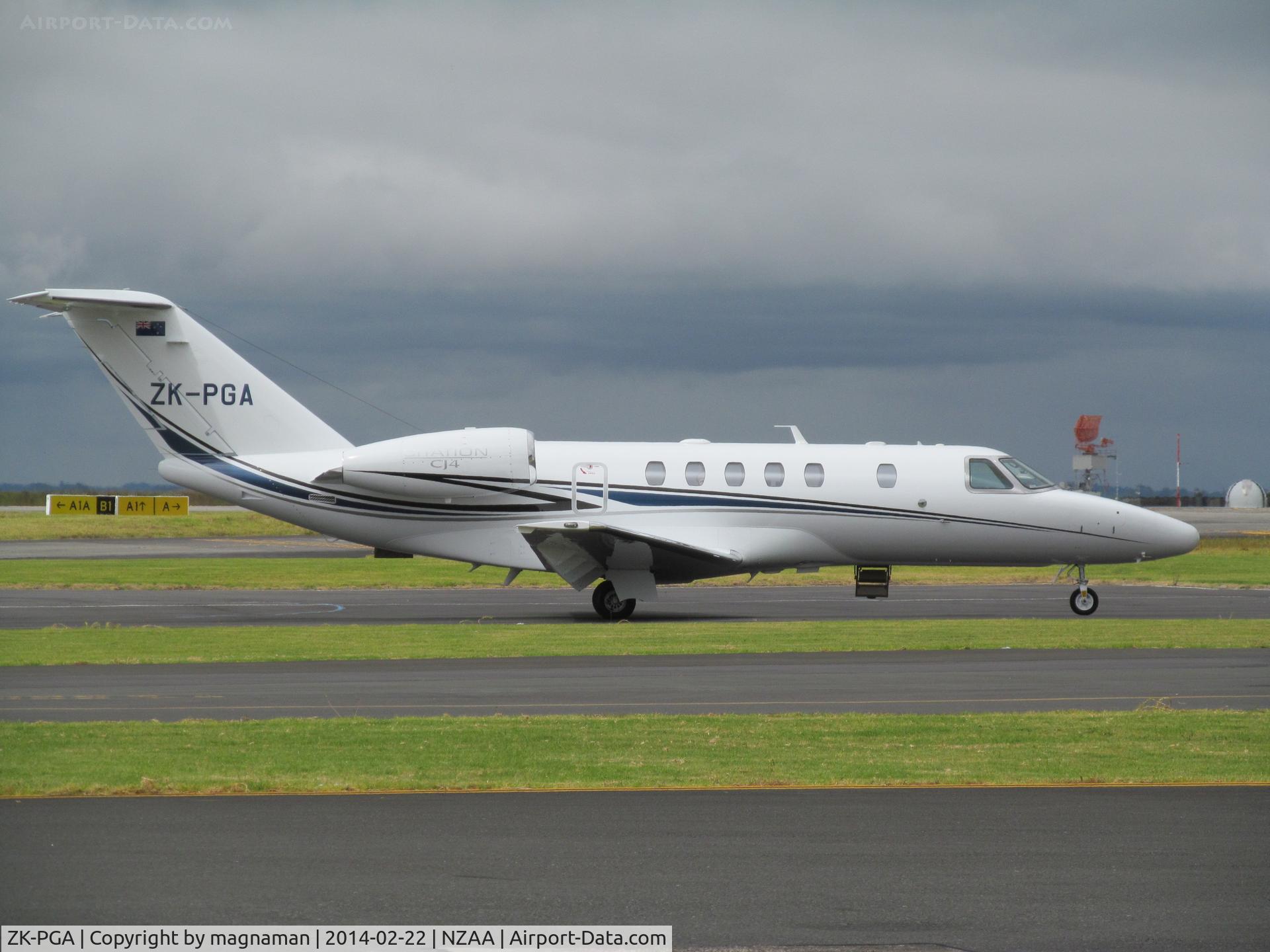 ZK-PGA, 2012 Cessna 525C CitationJet CJ4 C/N 525C-0112, Arrived back on yet another journey - very regular trips to and from AKL