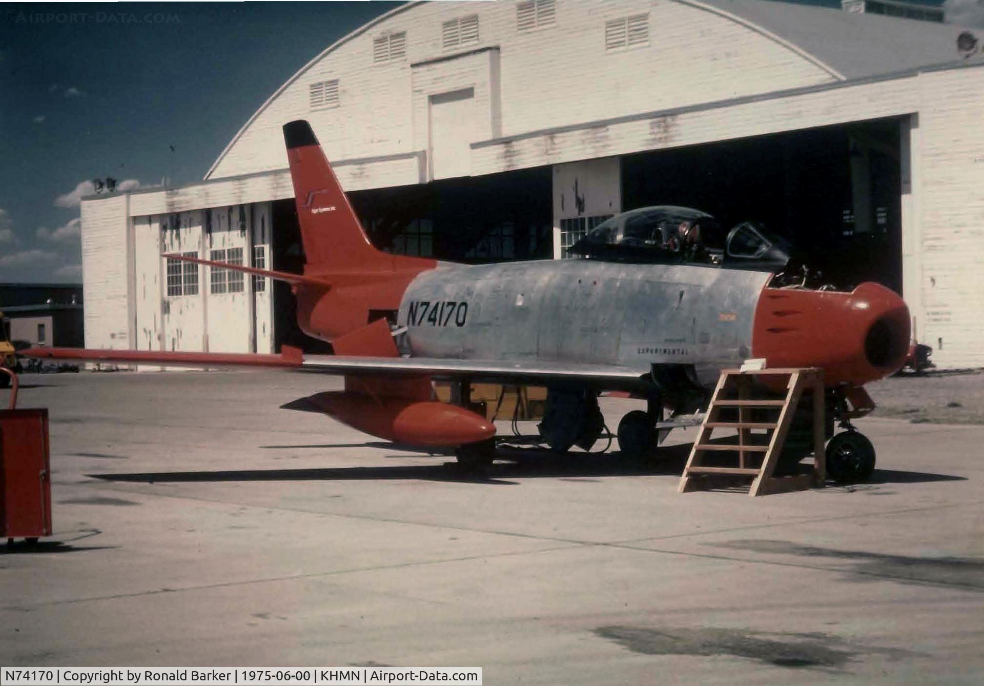 N74170, 1954 Canadair F-86 MK.5 Sabre C/N 1110, QF-86E at Holloman AFB, NM